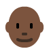 👨🏿‍🦲 man: dark skin tone, bald display on Twitter